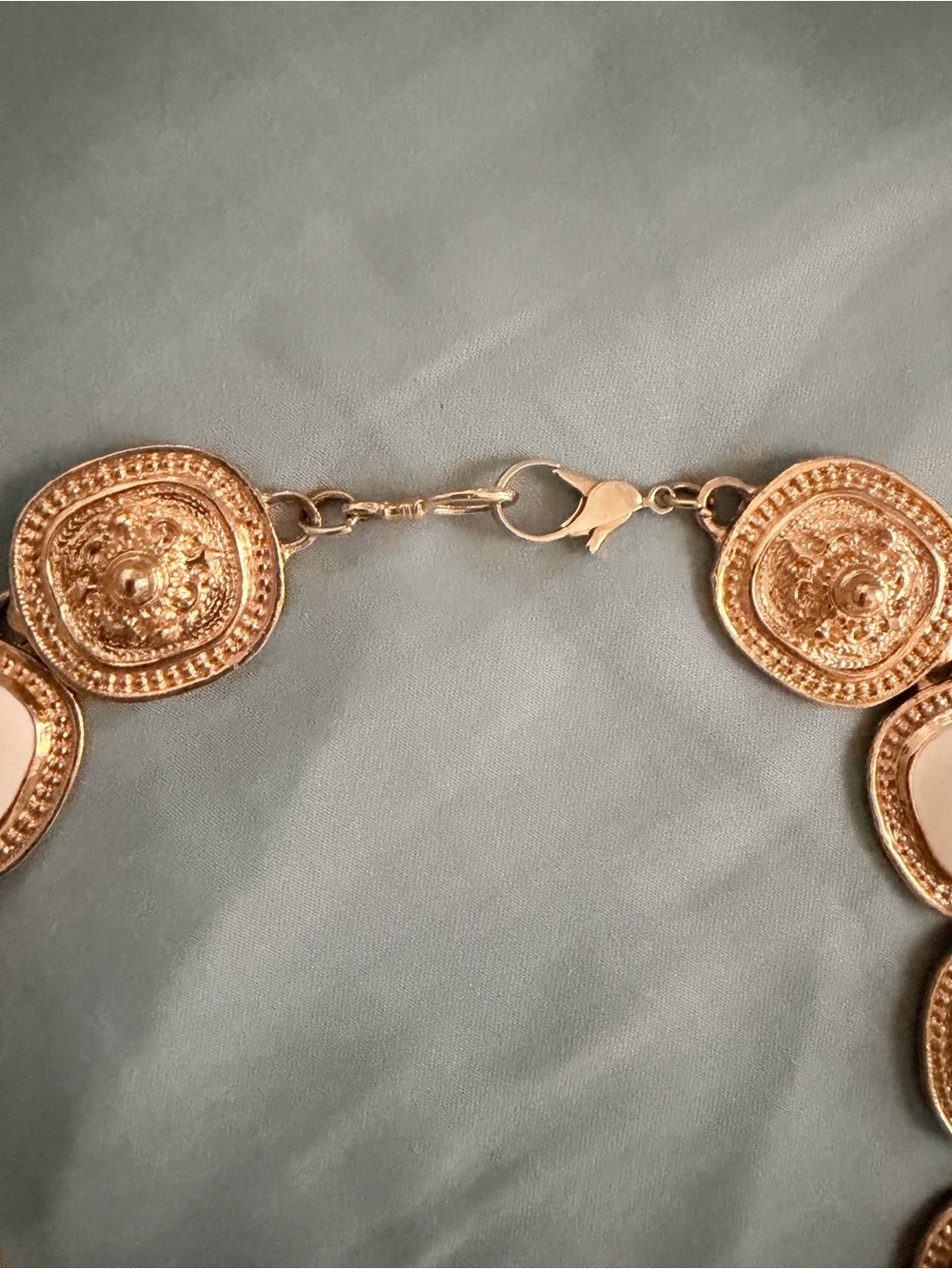 Vintage Gold and Cream Statement Necklace - Elegant Statement Necklace - Picture 7 of 8